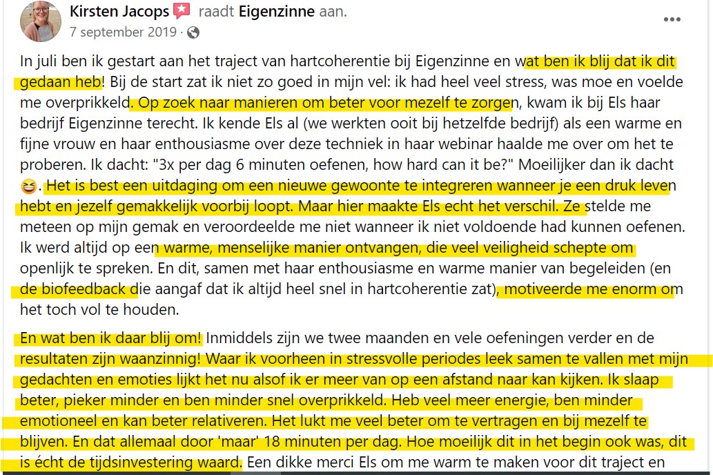 Kirsten Jacops raadt Eigenzinne aan